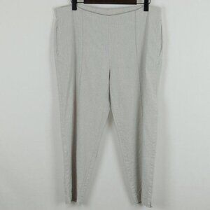 J. Jill Women's Small Gray Stretch Linen Blend Mid Rise Pull On Crop Casual Pant